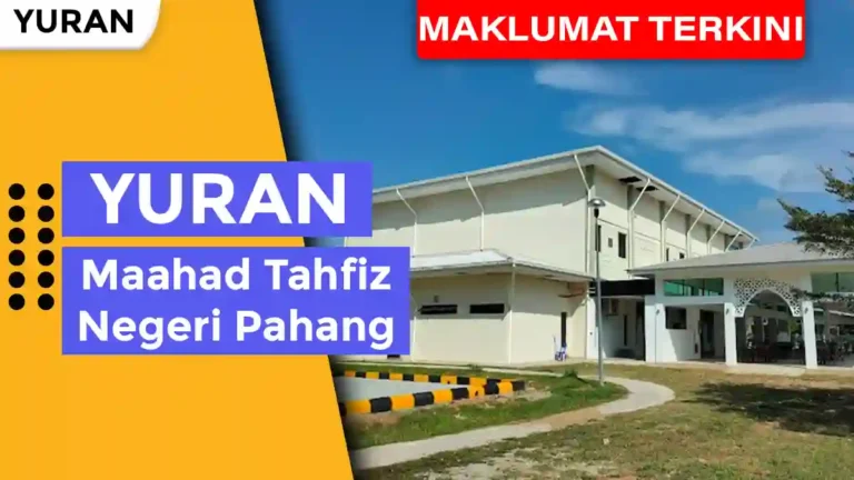 Yuran Maahad Tahfiz Negeri Pahang